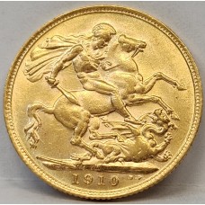 AUSTRALIA 1910 . ONE 1 SOVEREIGN . MELBOURNE . GOLD